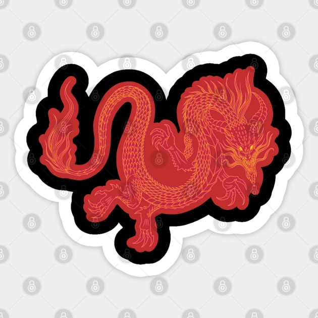 Chinese Yellow Dragon Sticker by undersideland